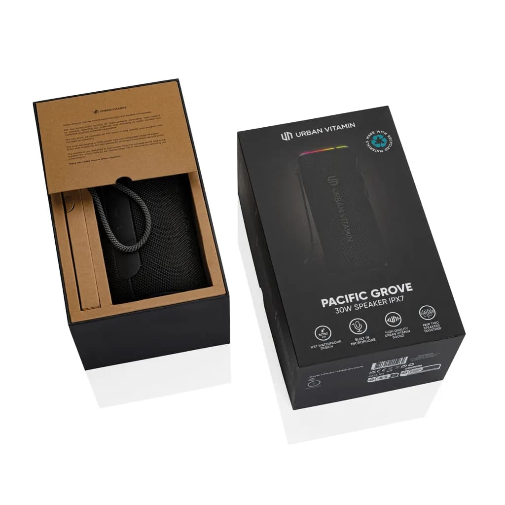 Urban Vitamin Pacific Grove 30W IPX7 Speaker aus RCS Plastik - schwarz
