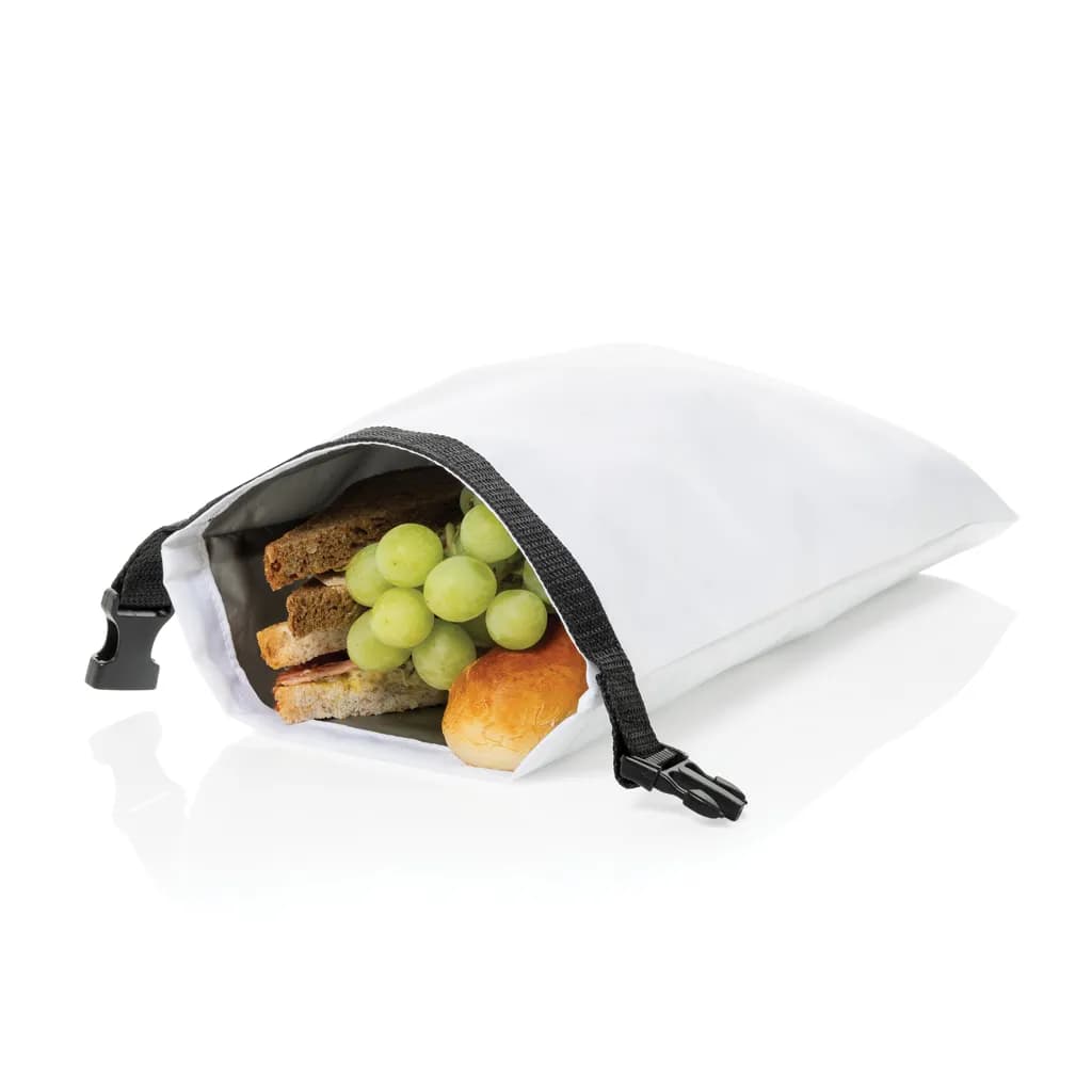Snackstrap faltbarer Lunchbag aus AWARE™ rPET 30 x 20cm - weiß