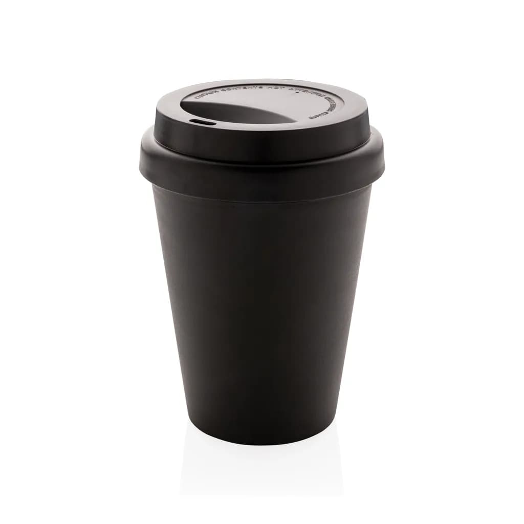 Wiederverwendbarer doppelwandiger Kaffeebecher 300ml - schwarz