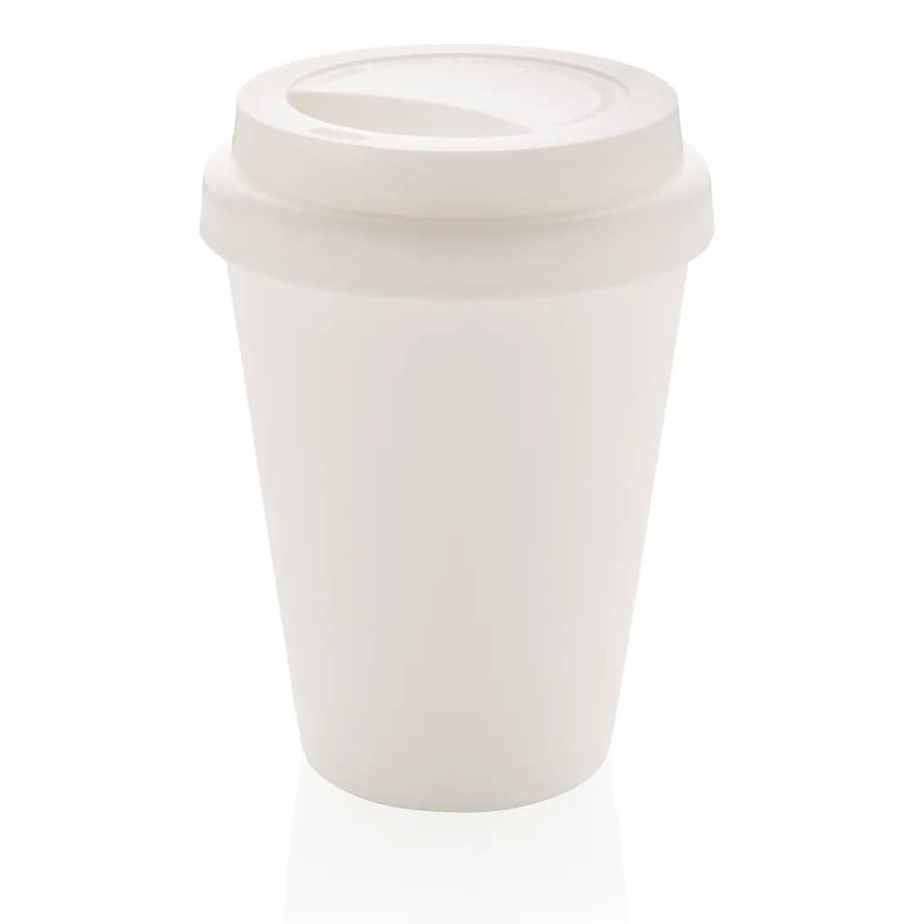 Wiederverwendbarer doppelwandiger Kaffeebecher 300ml - weiß