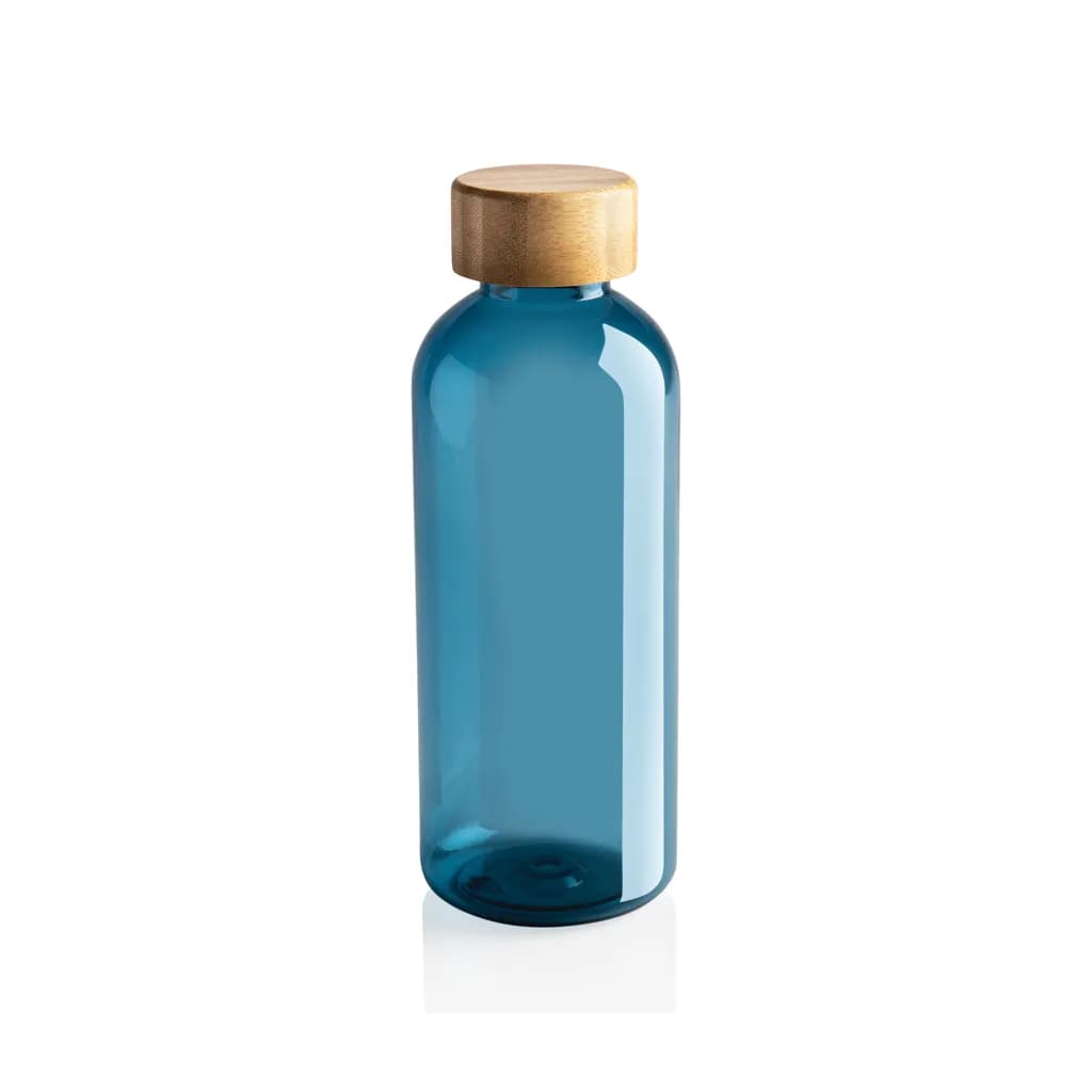 RCS rPET Flasche mit Bambus-Deckel - blau