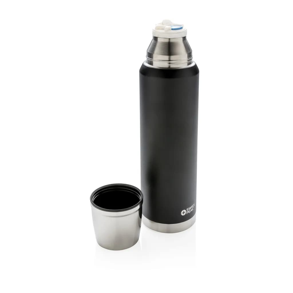 Swiss Peak Elite 1l Kupfer Vakuum Flasche - schwarz