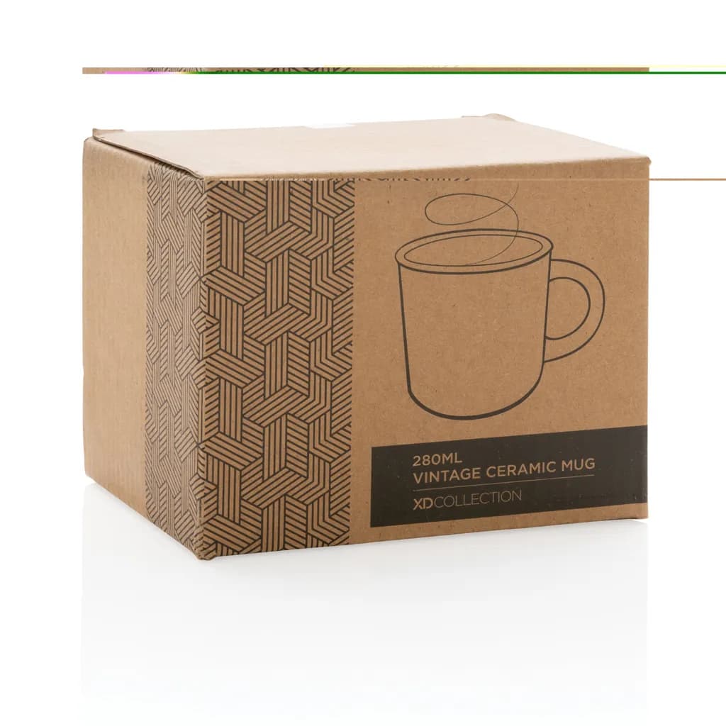 Vintage Keramiktasse, 280ml - grau