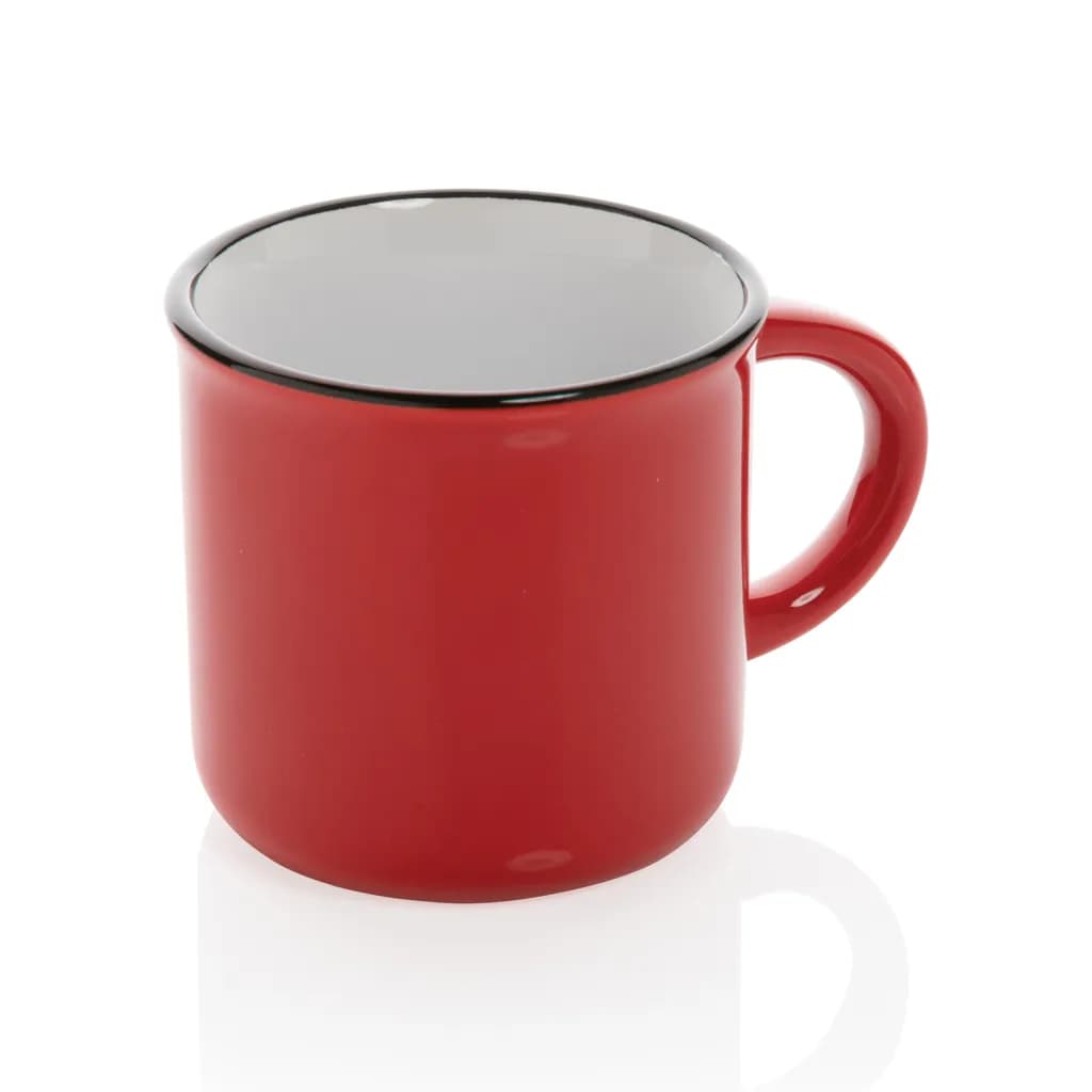 Vintage Keramiktasse, 280ml - rot