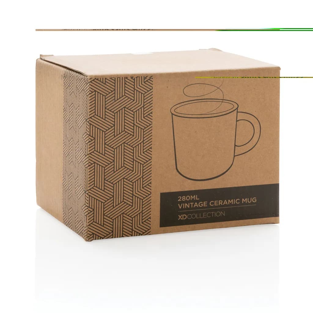 Vintage Keramiktasse, 280ml - rot