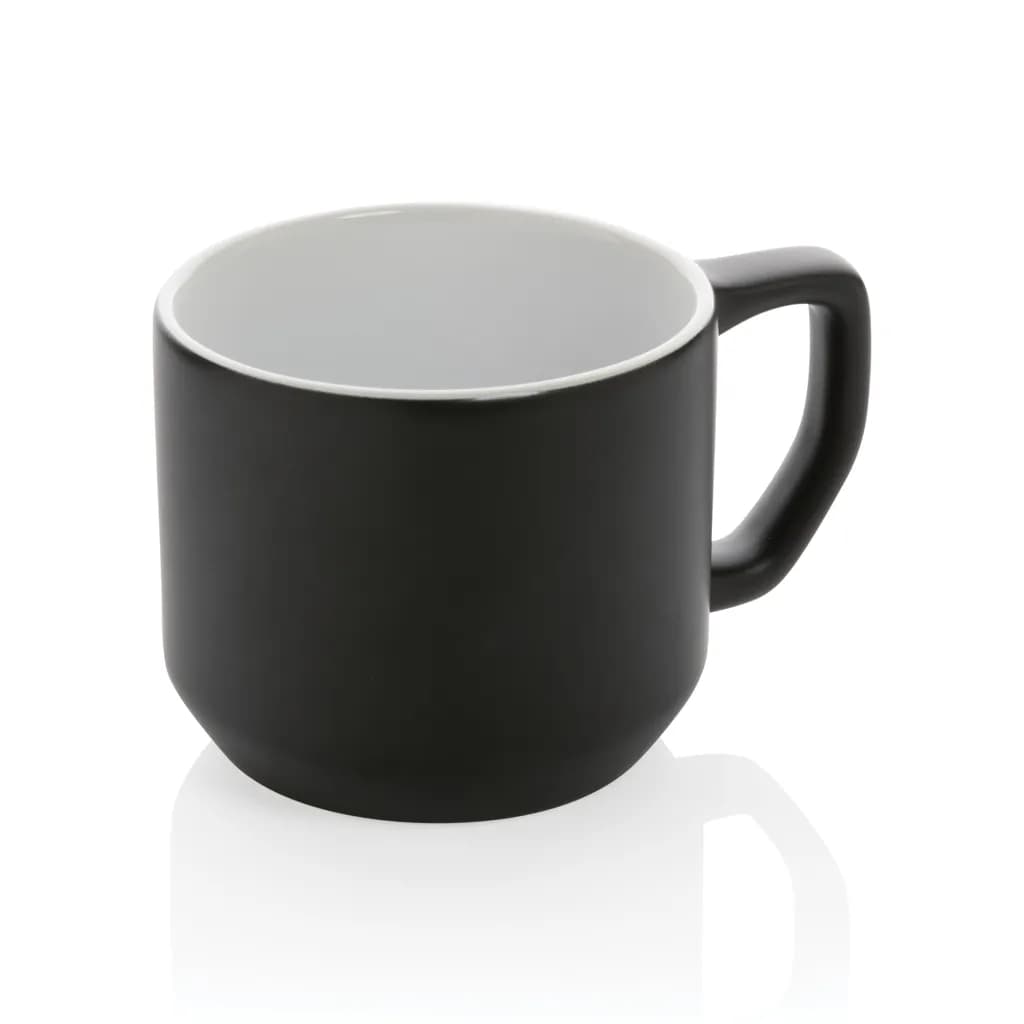 Moderne Keramiktasse, 350ml - schwarz