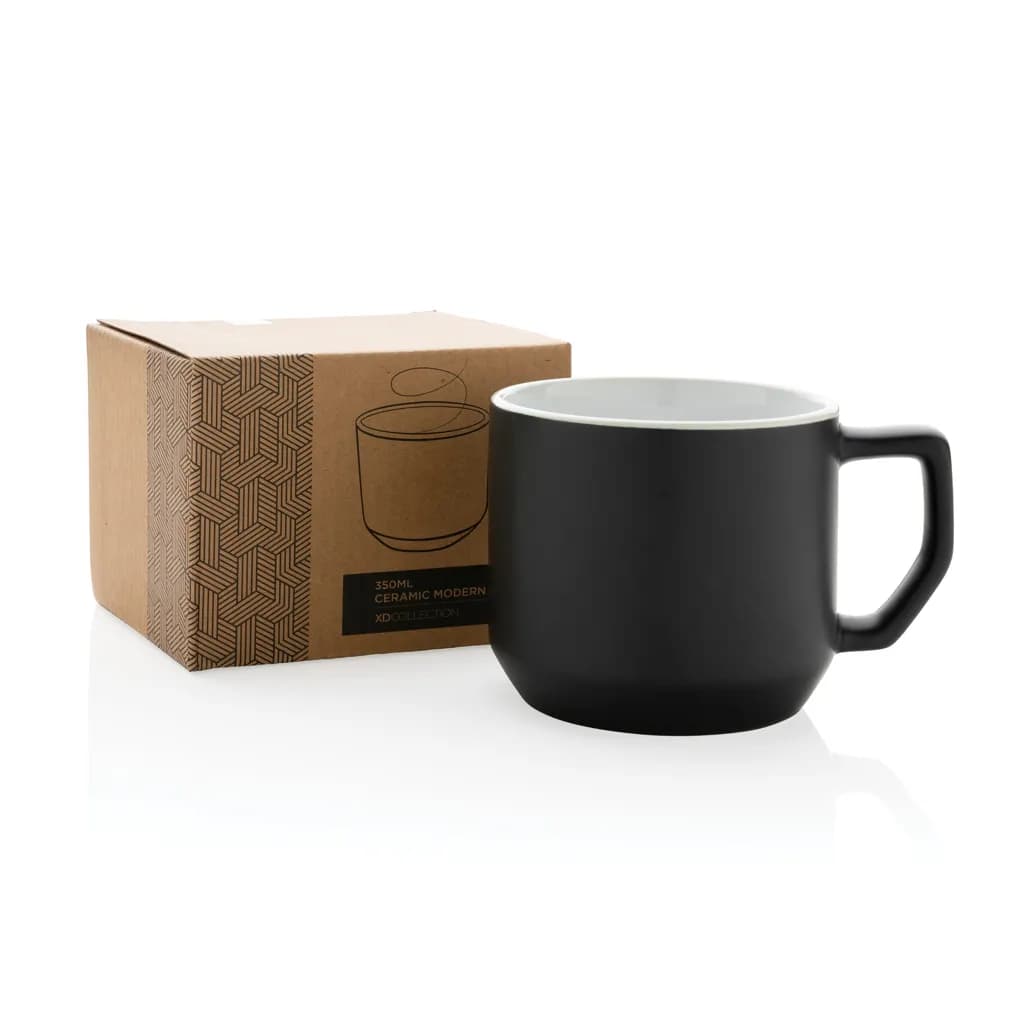 Moderne Keramiktasse, 350ml - schwarz