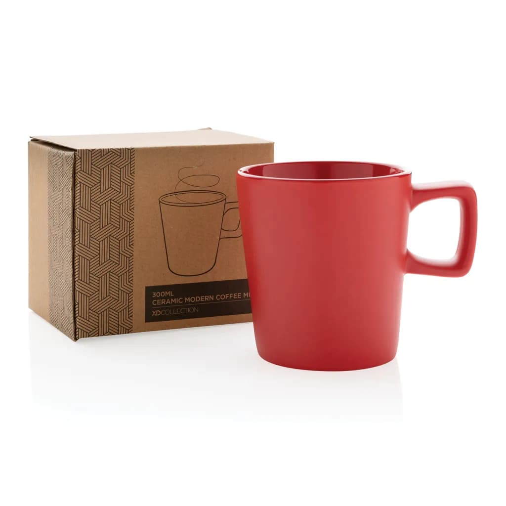 Moderne Keramik Kaffeetasse, 300ml - rot