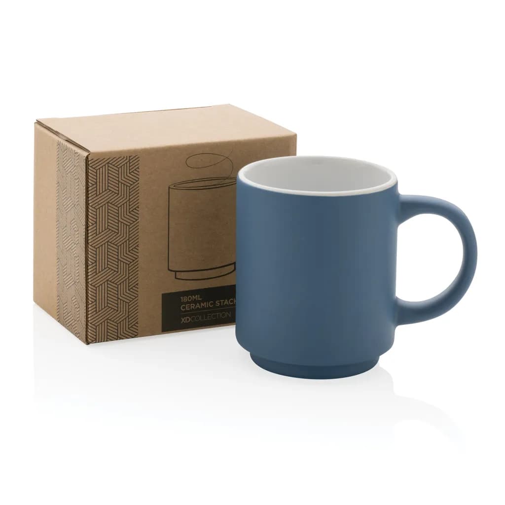 Stapelbare Keramiktasse, 180ml - blau