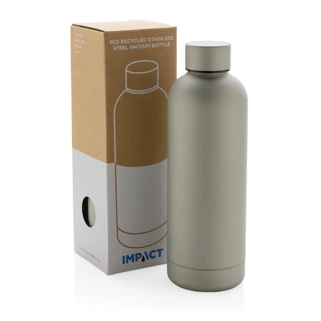 Impact Vakuumflasche aus RCS recyceltem Stainless-Steel - silber
