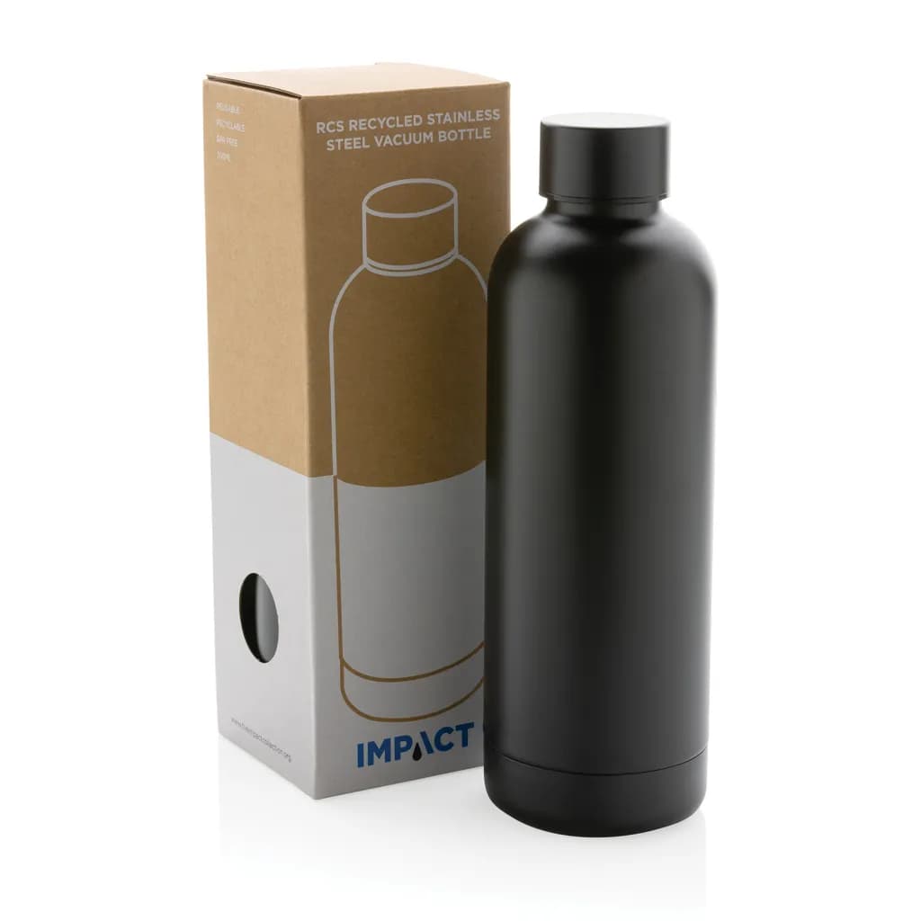Impact Vakuumflasche aus RCS recyceltem Stainless-Steel - schwarz
