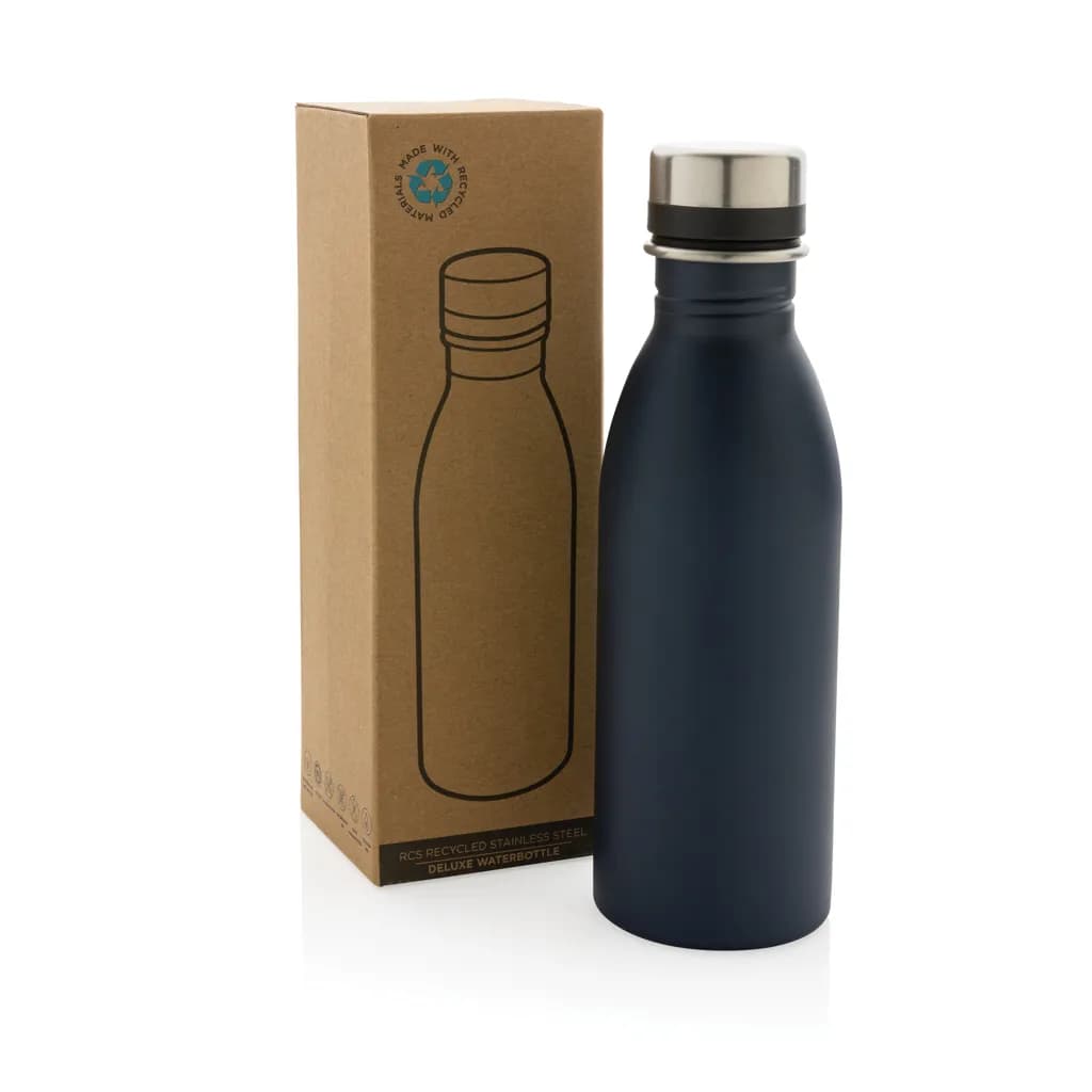 Deluxe Wasserflasche aus RCS recyceltem Stainless-Steel - navy blau