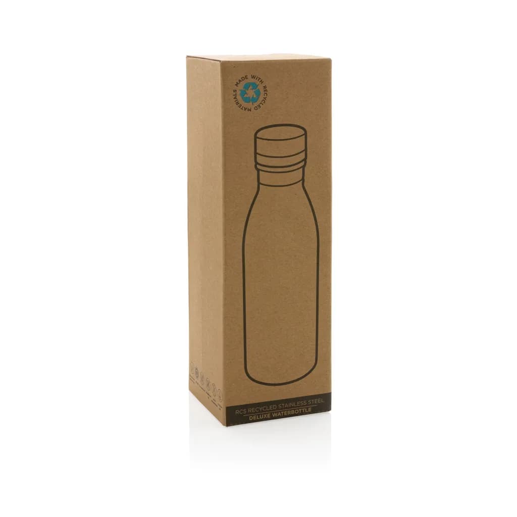 Deluxe Wasserflasche aus RCS recyceltem Stainless-Steel - schwarz