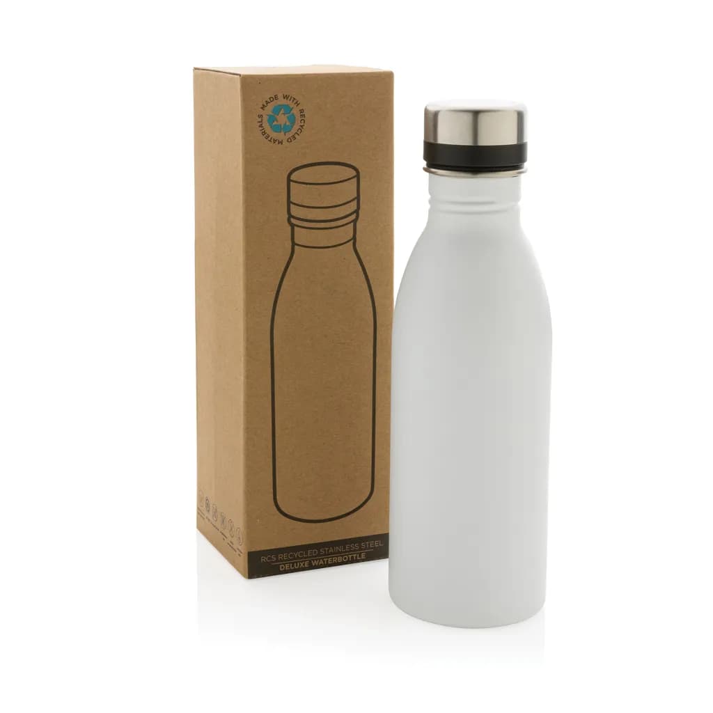 Deluxe Wasserflasche aus RCS recyceltem Stainless-Steel - weiß