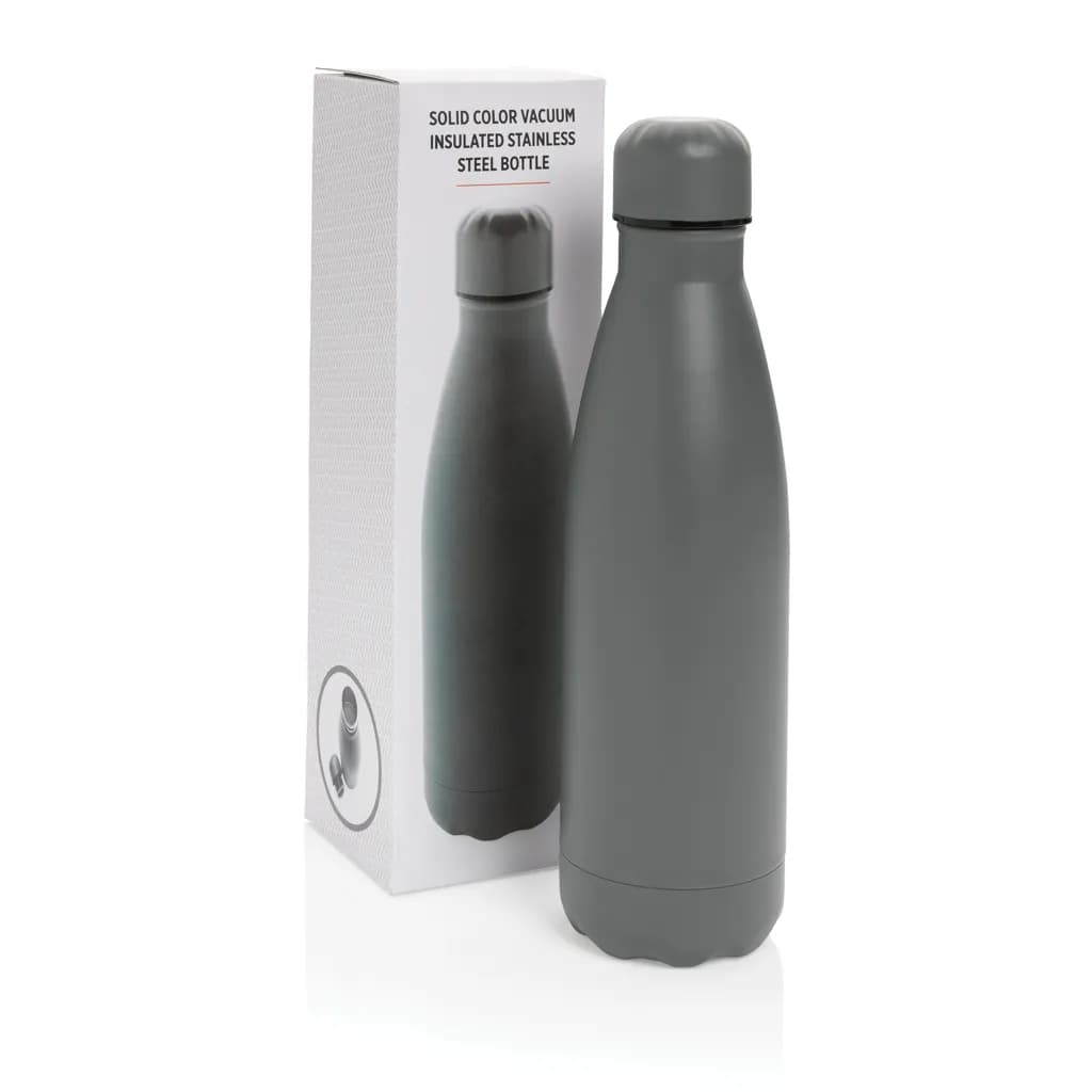 Einfarbige Vakuumisolierte Stainless Steel Flasche - grau