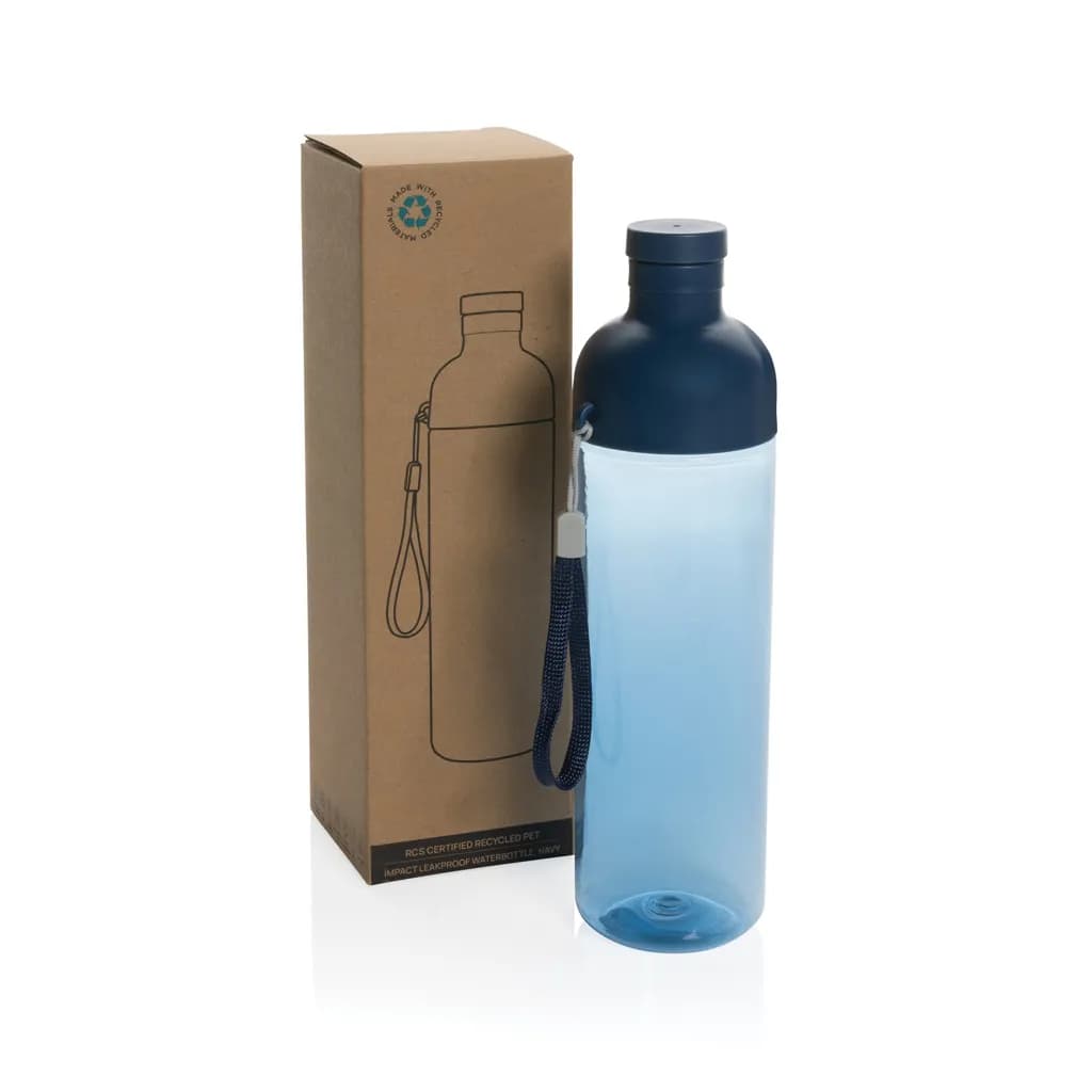 Impact auslaufsichere Wasserflasche aus RCS recyc. PET 600ml - navy blau