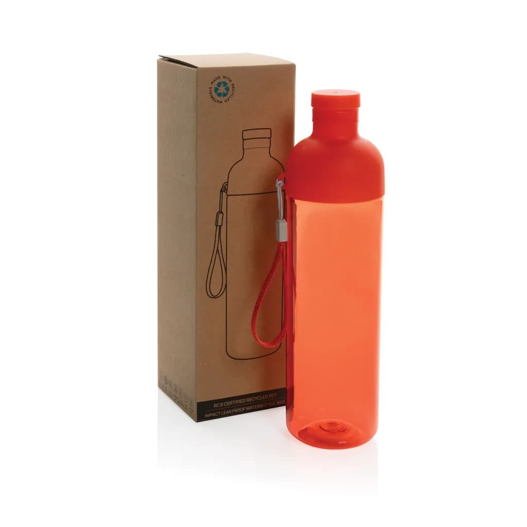 Impact auslaufsichere Wasserflasche aus RCS recyc. PET 600ml - rot