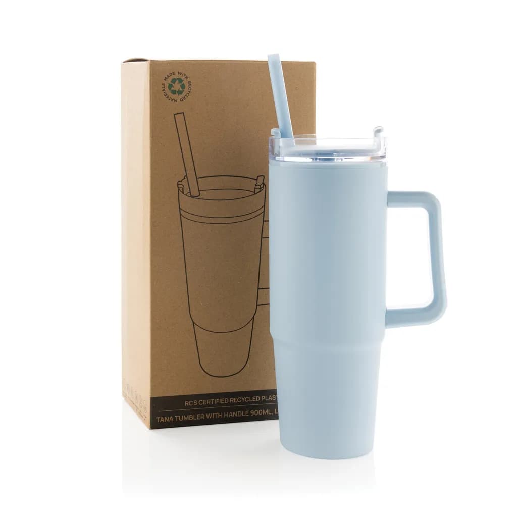 Tana Becher aus RCS recyceltem Kunststoff mit Griff 750ml - hellblau