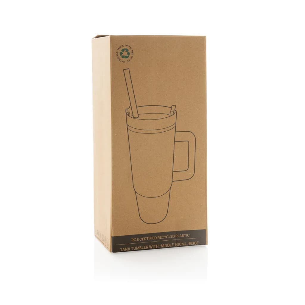 Tana Becher aus RCS recyceltem Kunststoff mit Griff 750ml - beige