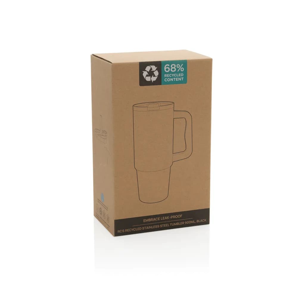 Embrace Leakproof aus RCS recyceltem Edelstahl 900ml - schwarz
