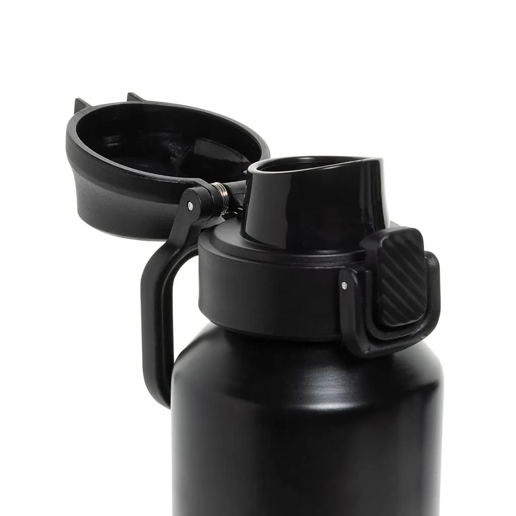 Via RCS Re-Steel Sportflasche mit Verschluss, 600ml - schwarz