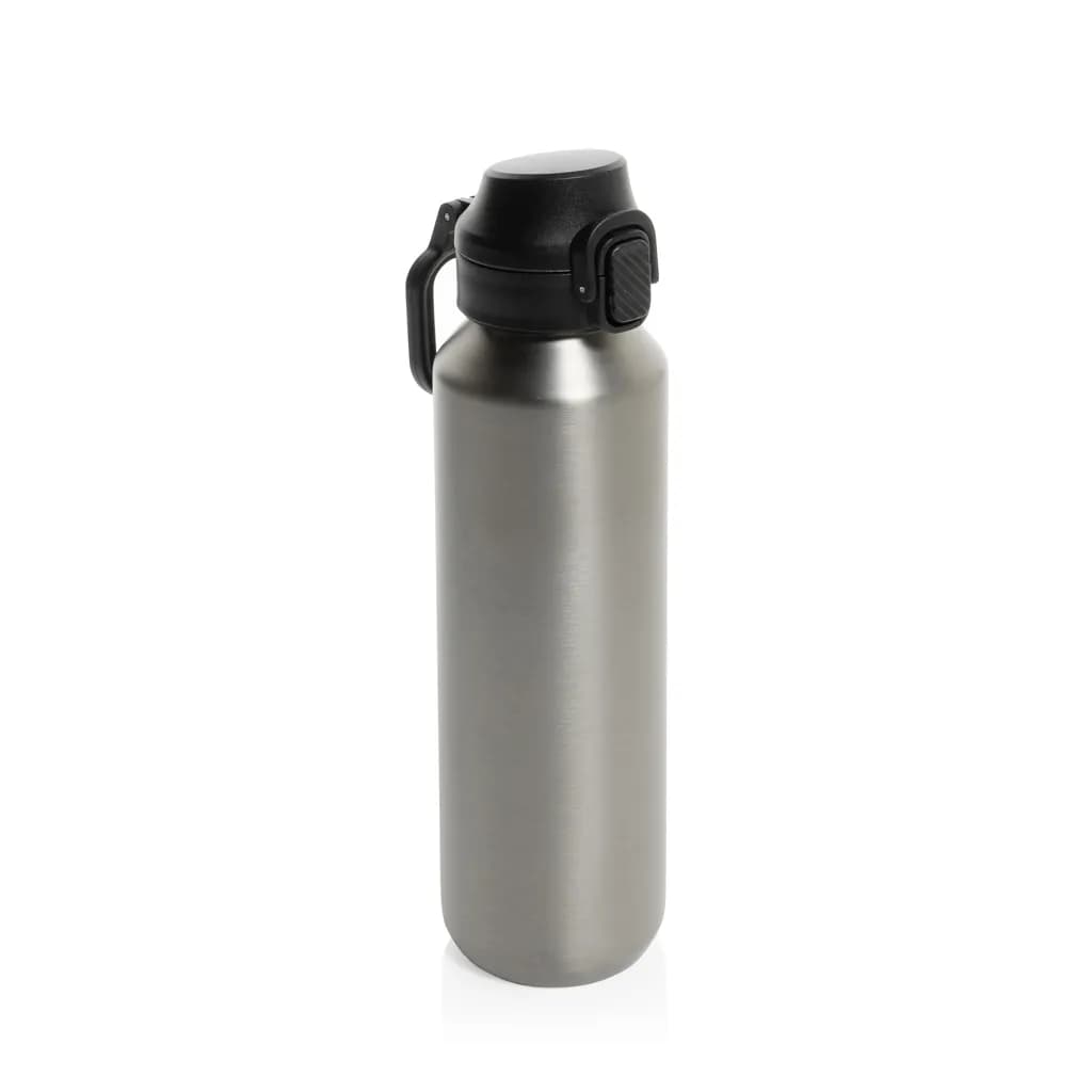 Via RCS Re-Steel Sportflasche mit Verschluss, 600ml - silber