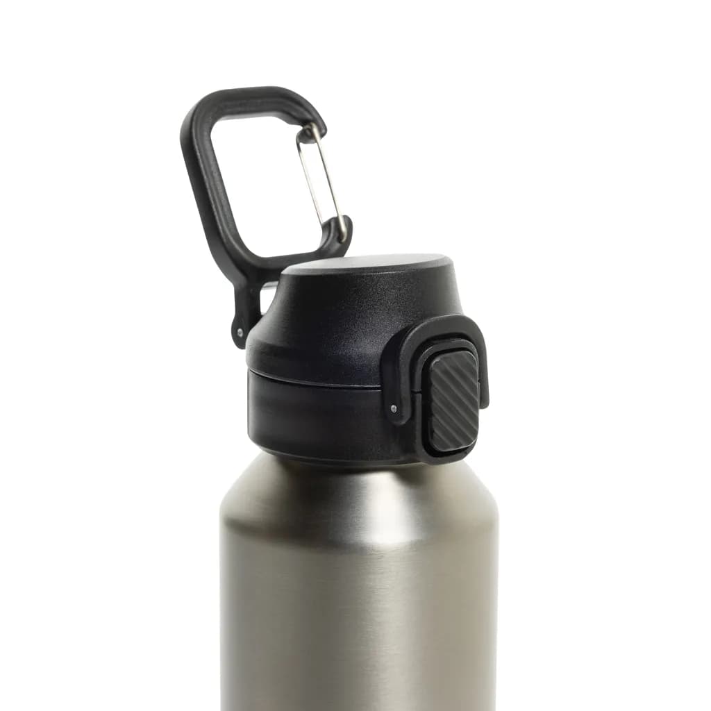 Via RCS Re-Steel Sportflasche mit Verschluss, 600ml - silber