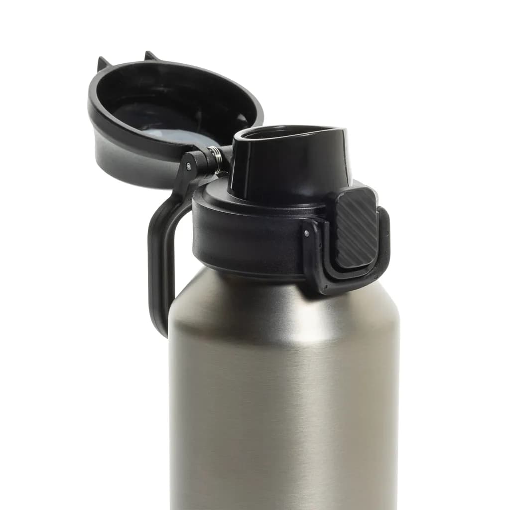Via RCS Re-Steel Sportflasche mit Verschluss, 600ml - silber