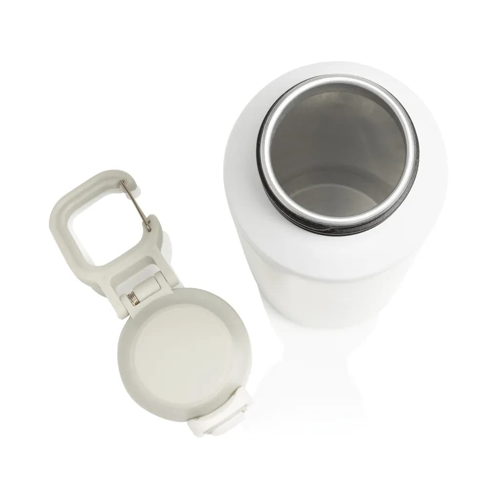 Via RCS Re-Steel Sportflasche mit Verschluss, 600ml - weiß