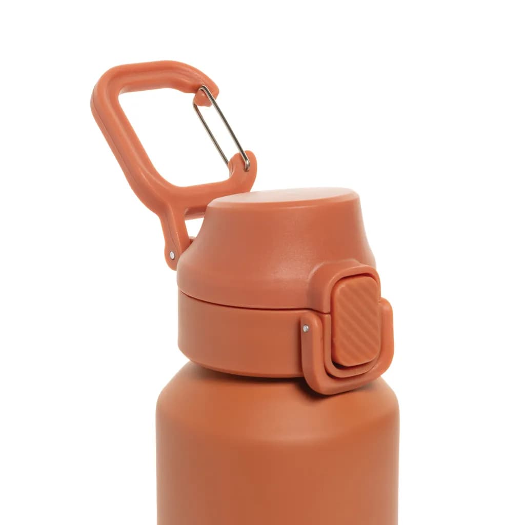 Via RCS Re-Steel Sportflasche mit Verschluss, 600ml - orange