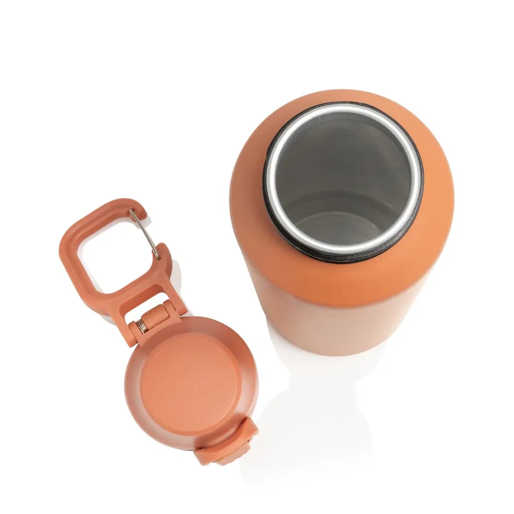 Via RCS Re-Steel Sportflasche mit Verschluss, 600ml - orange