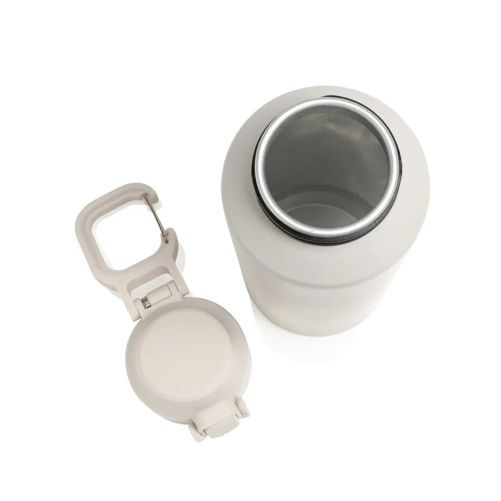 Via RCS Re-Steel Sportflasche mit Verschluss, 600ml - beige