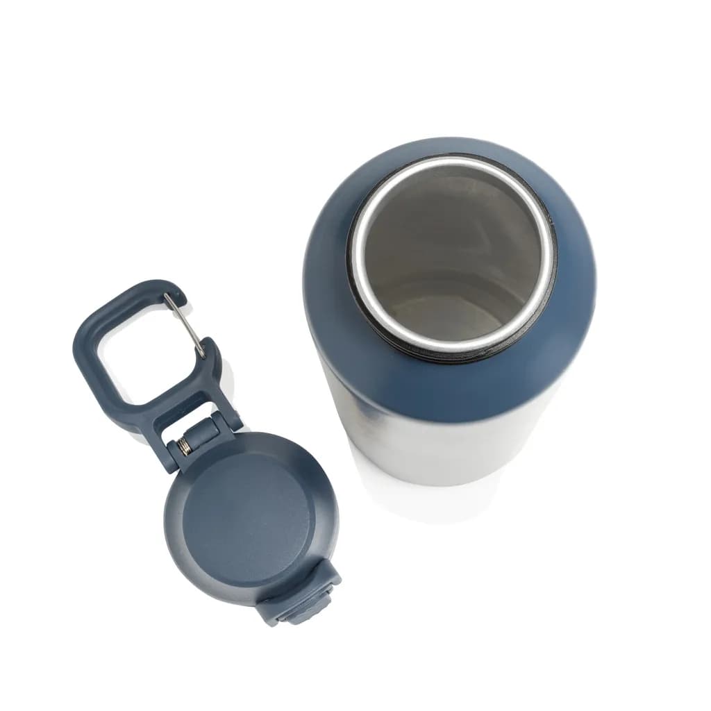 Via RCS Re-Steel Sportflasche mit Verschluss, 600ml - navy blau