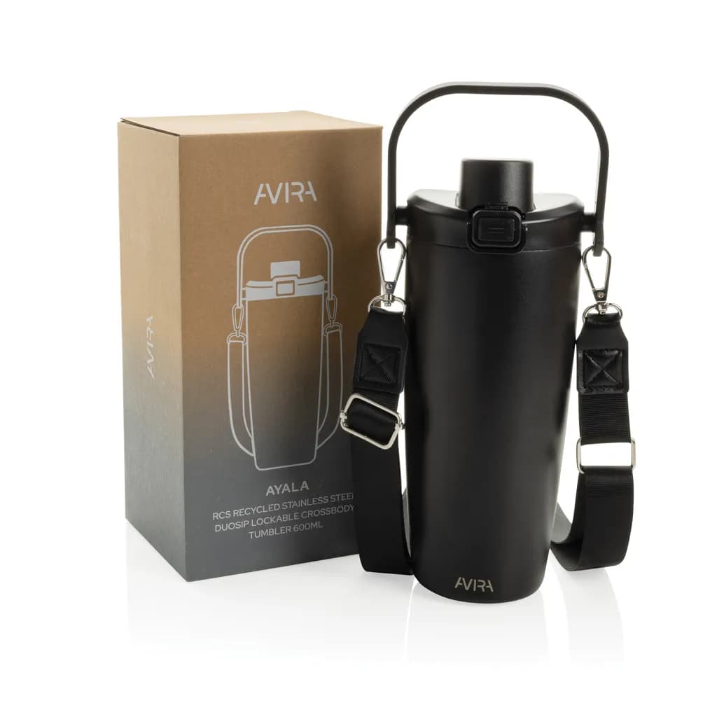 Avira Ayala Crossbody Duosip Becher aus RCS rec. Stahl - schwarz