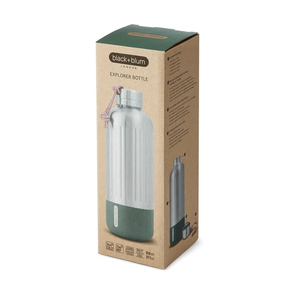 Black+Blum Explorer isolierte Wasserflasche groß, 850ml - Olivgrün