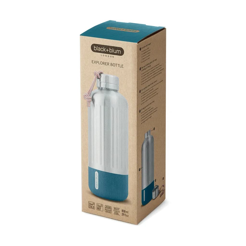 Black+Blum Explorer isolierte Wasserflasche groß, 850ml - turkis