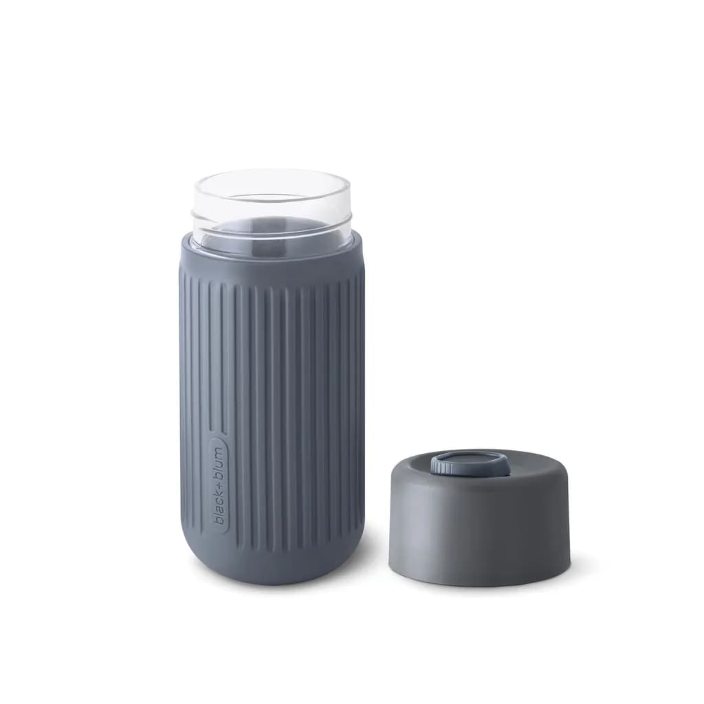 Black+Blum Glas-Reisebecher 340ml - grau