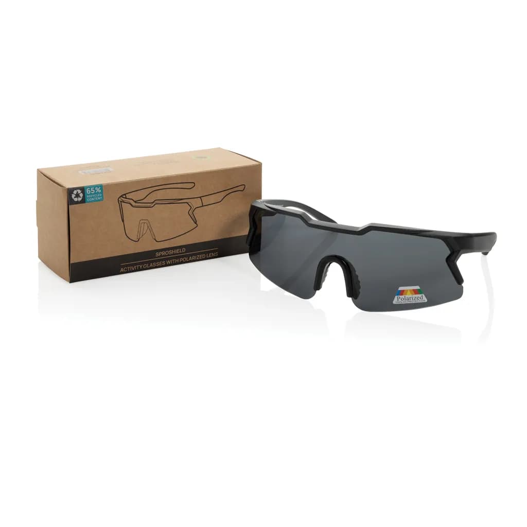 SproShield RCS Sportbrille mit polarisierten Gläsern - schwarz