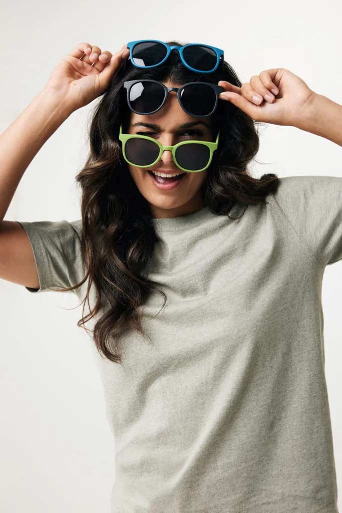 Weizenstroh Sonnenbrille - blau