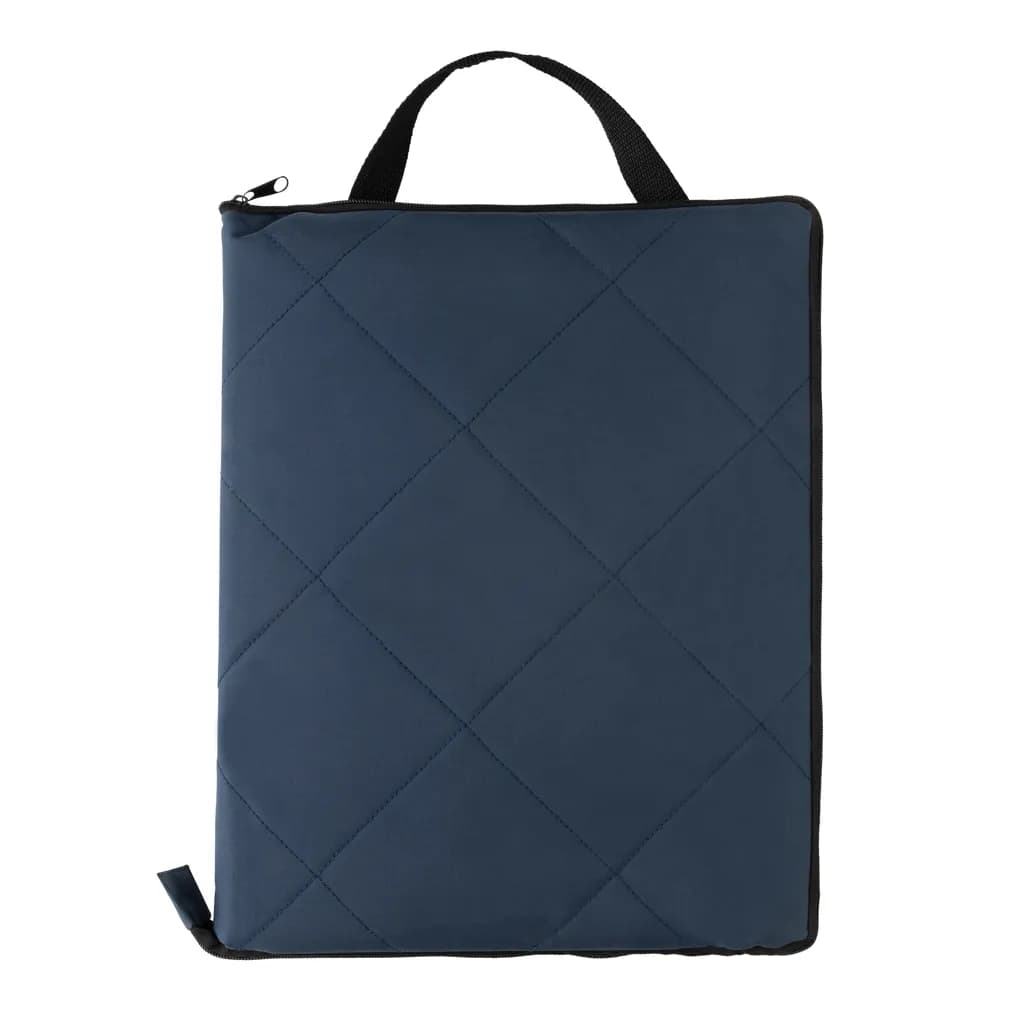 Impact Aware™ RPET faltbare, gesteppte Picknickdecke - navy blau
