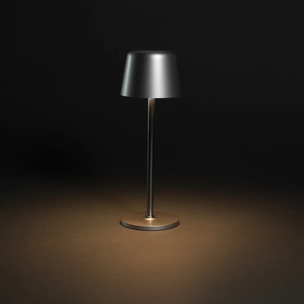 Zenic USB Tischleuchte aus RCS recyceltem Kunststoff - silber