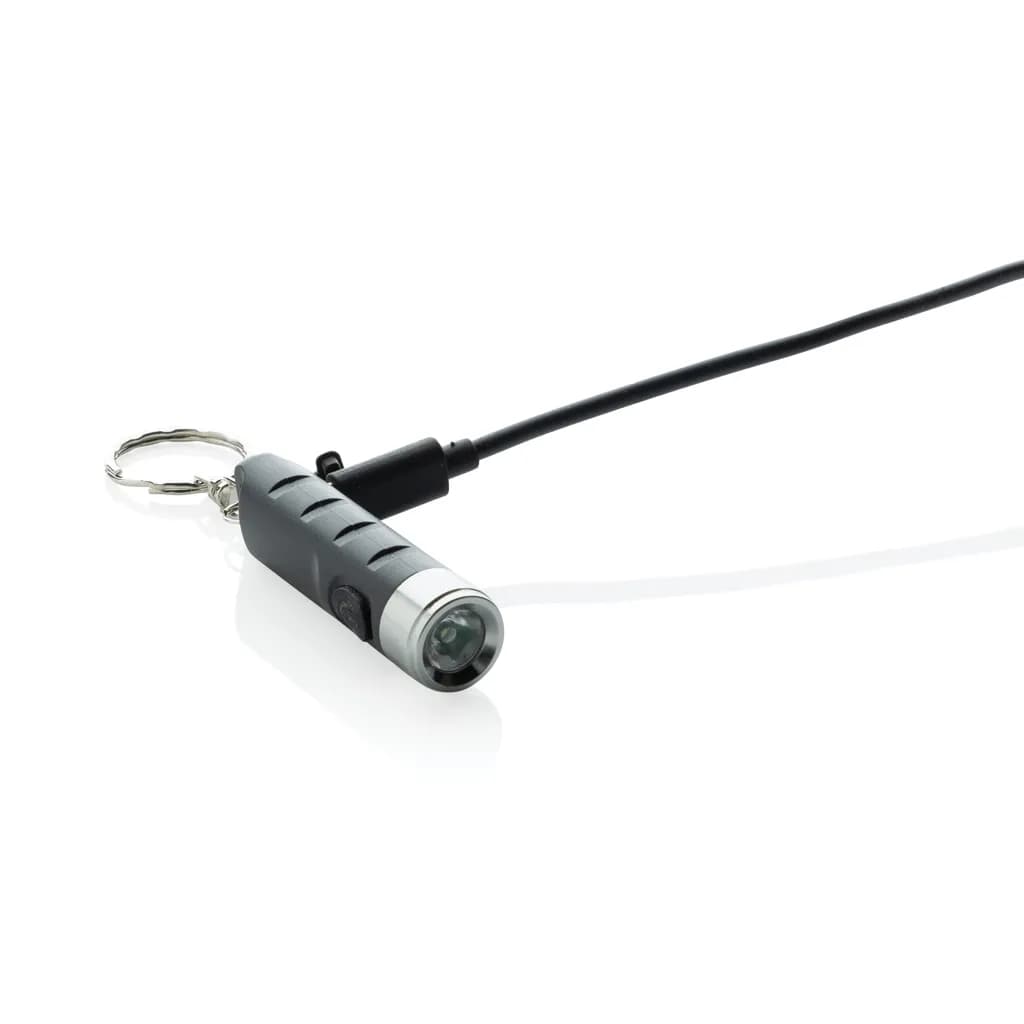 Globix USB Schlüsselanhänger-Taschenlampe aus RCS rABS - schwarz