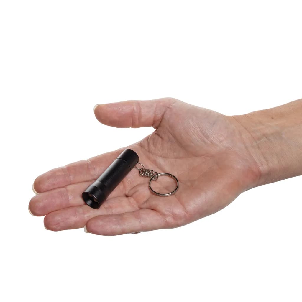 Flash Schlüsselanhänger-Taschenlampe aus RCS rec. Aluminium - schwarz