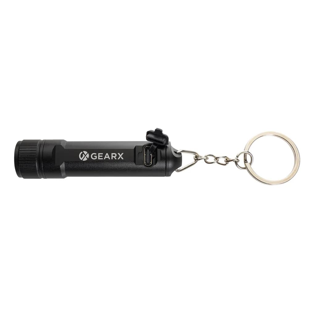Gear X wiederaufladbare ultrahelle Key-Chain Taschenlampe - schwarz
