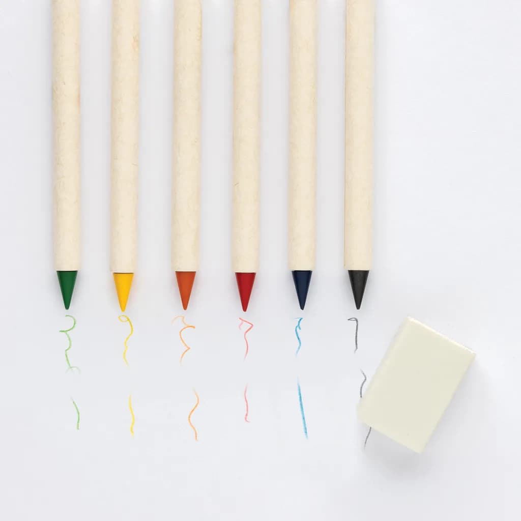 Micki GRS 6-tlg. Infinity-Buntstifteset mit Notizblock - weiß