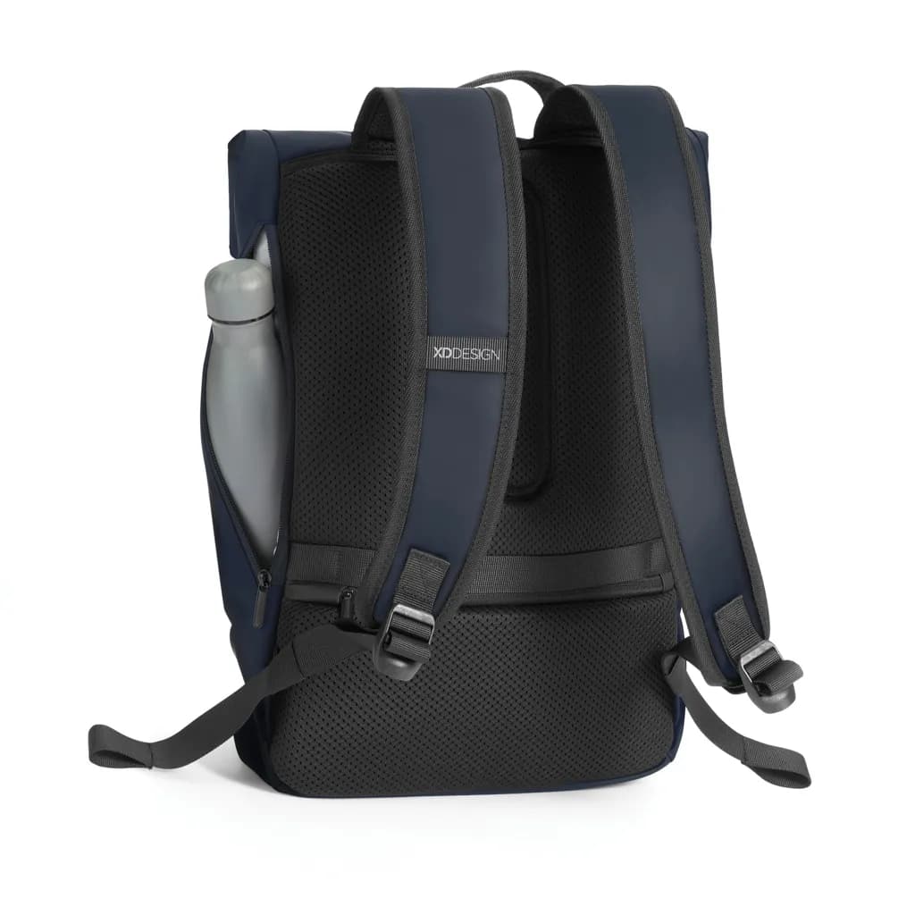 Urban wasserabweisender Flap-Top Rucksack - navy blau