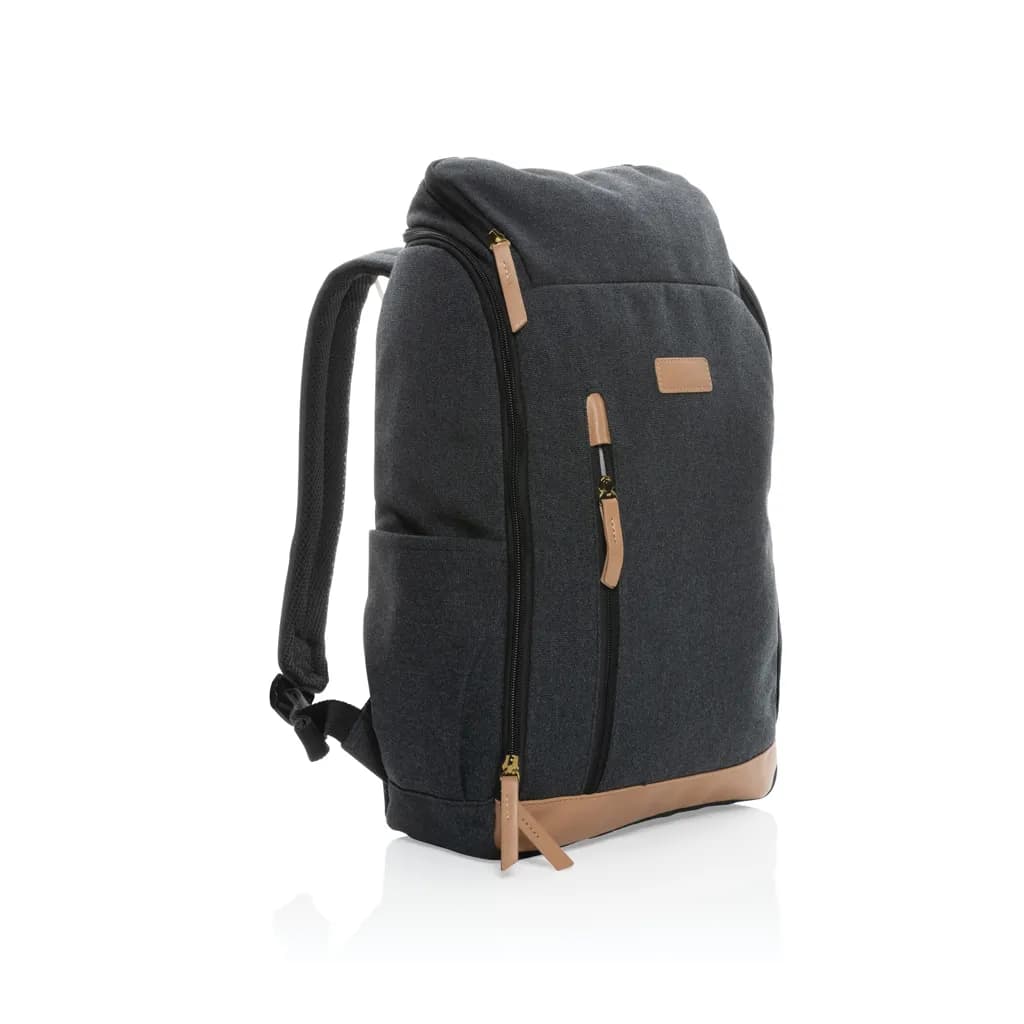 Impact AWARE™ 16 oz. r recyceltem canvas 15 Laptop-Rucksack - schwarz