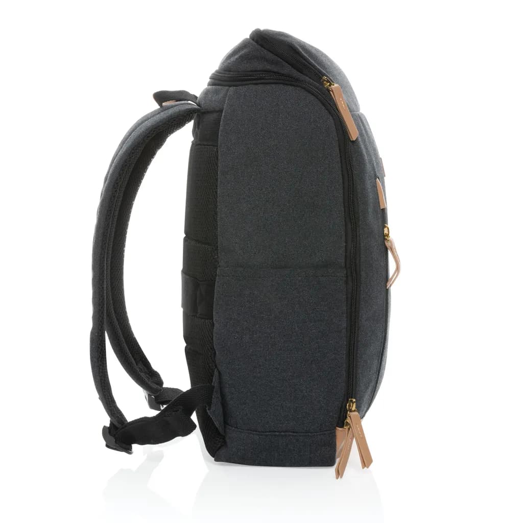 Impact AWARE™ 16 oz. r recyceltem canvas 15 Laptop-Rucksack - schwarz