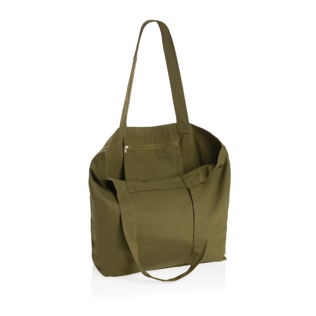 Impact Aware™ 240g/m² rcCanvas Shopper + Tasche, ungefärbt - grün