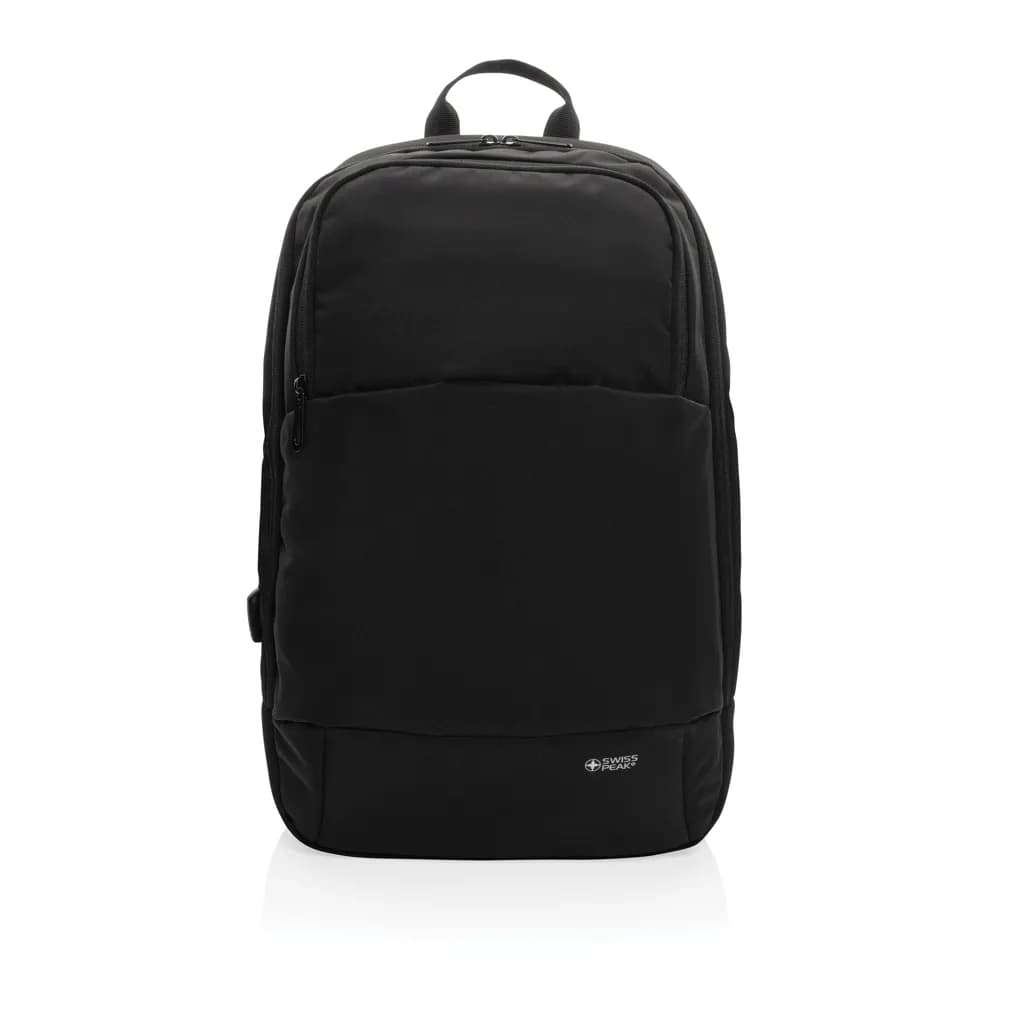 Swiss Peak AWARE™ moderner 15,6 Laptop-Rucksack - schwarz